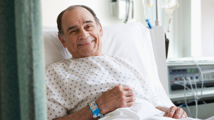 Male patient preparing for a colonoscopy